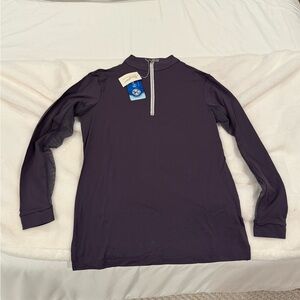 NWT Tailored Sportsman Small Icefil Shirt Purple Heart w/ Silver White Zipper
